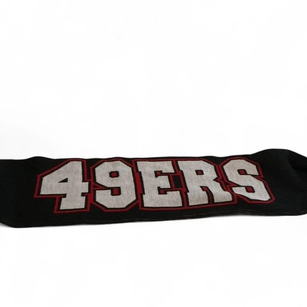 NFL Team Apparel San Francisco 49ers Scarf Unisex OSFA Black Excellent Knit Logo